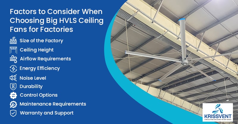 Factors to Consider When Choosing Big HVLS Ceiling Fans for Factories